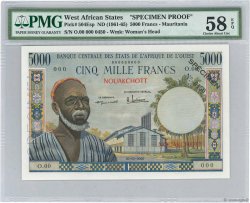 5000 Francs Spécimen STATI AMERICANI AFRICANI Nouakchott 1960 P.504Esp