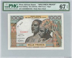 1000 Francs Spécimen ESTADOS DEL OESTE AFRICANO Niamey 1960 P.603Hsp