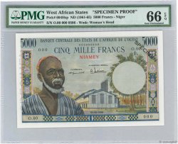 5000 Francs Spécimen WEST AFRICAN STATES Niamey 1960 P.604Hsp