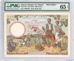 1000 Francs Spécimen ARGELIA  1942 P.089s
