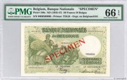 50 Francs - 10 Belgas Spécimen BELGIEN  1935 P.106s