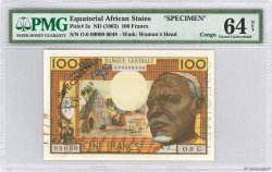 100 Francs Spécimen EQUATORIAL AFRICAN STATES (FRENCH)  1962 P.03cs AU