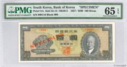 100 Hwan Spécimen SOUTH KOREA   1957 P.21s UNC