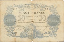 20 Francs type 1871 FRANKREICH  1872 F.A46.03 SGE