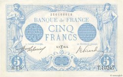 5 Francs BLEU FRANKREICH  1916 F.02.36 VZ+