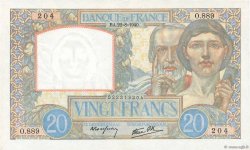 20 Francs TRAVAIL ET SCIENCE FRANCIA  1940 F.12.06