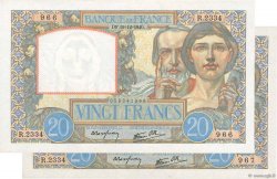 20 Francs TRAVAIL ET SCIENCE Consécutifs FRANCIA  1940 F.12.11 q.FDC