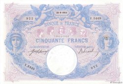 50 Francs BLEU ET ROSE FRANKREICH  1914 F.14.27