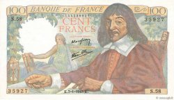 100 Francs DESCARTES FRANCE  1943 F.27.03