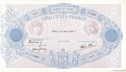 500 Francs BLEU ET ROSE modifié FRANCIA  1939 F.31.28