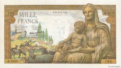 1000 Francs DÉESSE DÉMÉTER FRANKREICH  1943 F.40.17 fST+