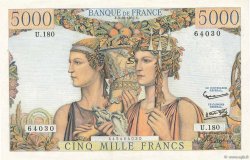 5000 Francs TERRE ET MER FRANKREICH  1957 F.48.17