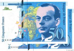 50 Francs SAINT-EXUPÉRY Consécutifs FRANCE  1993 F.72.02 UNC