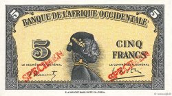 5 Francs Spécimen FRENCH WEST AFRICA  1942 P.28s2 ST