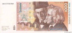 1000 Deutsche Mark GERMAN FEDERAL REPUBLIC  1991 P.44 UNC-