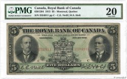 5 Dollars KANADA  1913 PS.1378a fS