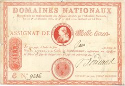 1000 Livres sans coupons FRANCE  1790 Ass.03b pr.TB