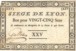 25 Sous FRANCE Regionalismus und verschiedenen Lyon 1793 Kol.136b fVZ