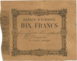 10 Francs FRANCE regionalismo e varie Amiens 1870 JER.80.03B