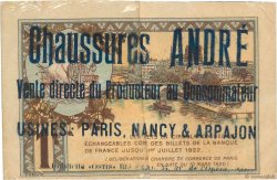 1 Franc Publicitaire FRANCE régionalisme et divers Paris 1920 JP.097.36 TTB+