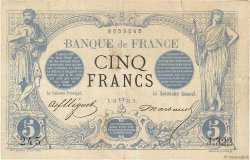 5 Francs NOIR Fauté FRANCE  1872 F.01.05
