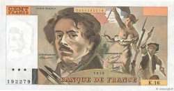 100 Francs DELACROIX modifié Fauté FRANCE  1979 F.69.02c AU