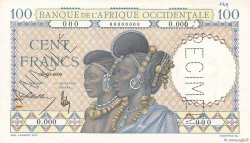 100 Francs Spécimen FRENCH WEST AFRICA  1936 P.23s XF+