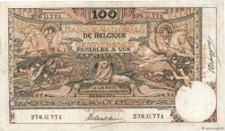 100 Francs BÉLGICA  1910 P.071 MBC