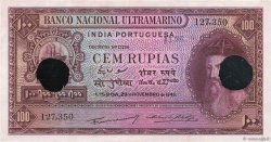 100 Rupias Annulé INDIA PORTOGHESE  1945 P.39s SPL+