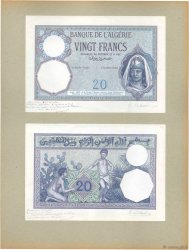 20 Francs Épreuve ARGELIA  1924 P.078p FDC