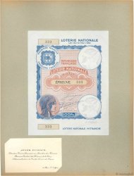 100 Francs Loterie Épreuve FRANCE Regionalismus und verschiedenen  1933 