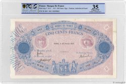 500 Francs BLEU ET ROSE FRANCE  1915 F.30.22 VF