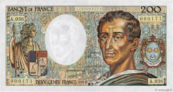 200 Francs MONTESQUIEU Petit numéro FRANKREICH  1988 F.70.08