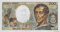 200 Francs MONTESQUIEU Petit numéro FRANKREICH  1991 F.70.11