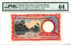 20 Shillings AFRIQUE OCCIDENTALE BRITANNIQUE  1953 P.10a SPL+