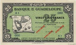 25 Francs Spécimen GUADELOUPE  1944 P.22s pr.NEUF
