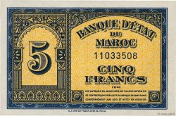 5 Francs MAROKKO  1943 P.24 ST