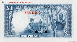 1 Pound Spécimen NIGERIA  1958 P.04cts FDC