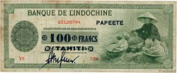 100 Francs TAHITI  1943 P.17a pr.TB