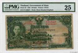 20 Baht THAILAND  1935 P.025 S