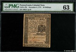 30 Shillings UNITED STATES OF AMERICA Philadelphie 1775 PS.2559 AU-