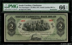 2 Fare Ticket UNITED STATES OF AMERICA Charleston 1873  UNC-
