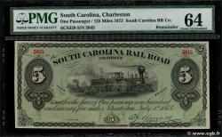 5 Fare Ticket VEREINIGTE STAATEN VON AMERIKA Charleston 1873  fST+