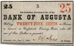 25 Cents UNITED STATES OF AMERICA Augusta 1863  VF
