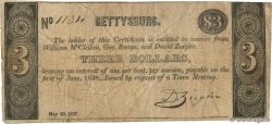 3 Dollars UNITED STATES OF AMERICA Gettysburg 1837  F