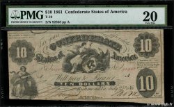 10 Dollars 美利堅聯盟國  1861 P.09 F
