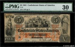 5 Dollars KONFÖDERIERTE STAATEN VON AMERIKA  1861 P.14 S