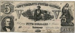 5 Dollars CONFEDERATE STATES OF AMERICA  1861 P.20a F+