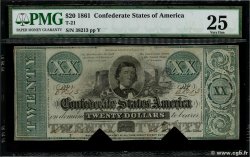 20 Dollars Annulé CONFEDERATE STATES OF AMERICA  1861 P.34 F+