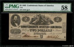2 Dollars ESTADOS CONFEDERADOS DE AMÉRICA  1862 P.41 SC
